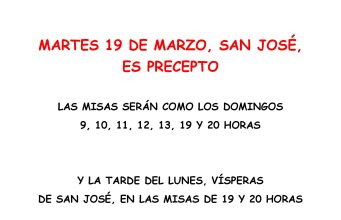 19 de marzo, San José, día de precepto