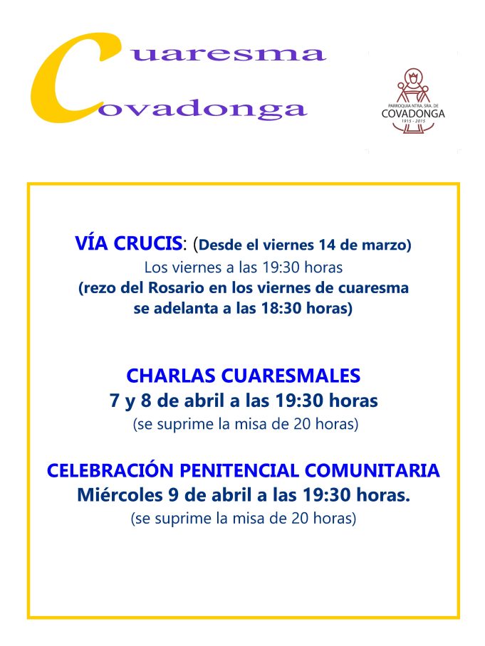 Cuaresma 2025 en Nuestra Señora de Covadonga