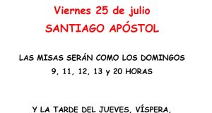 Santiago Apóstol, día de precepto