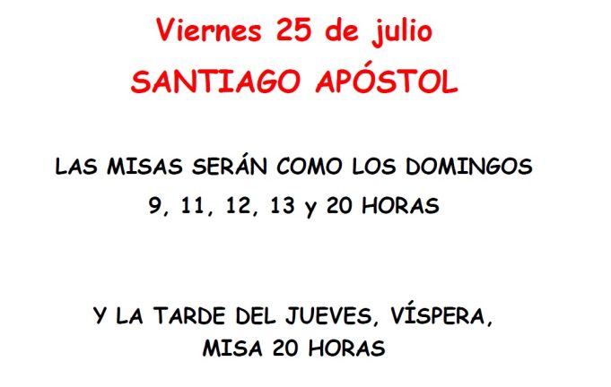 Santiago Apóstol, día de precepto