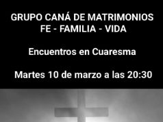 Grupo Caná de Matrimonios Fe-Familia-Vida, 10 de marzo