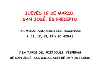 19 DE MARZO,SAN JOSÉ, ES PRECEPTO