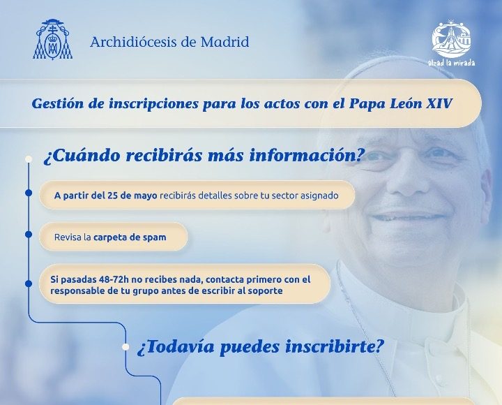 Comunicación a todos los inscritos para los actos públicos con el Papa