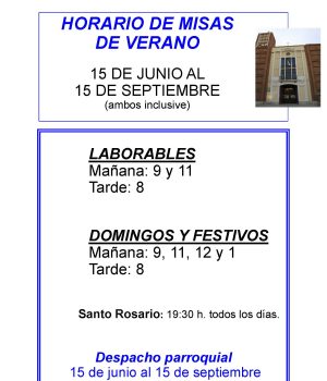 Misas: horario de verano