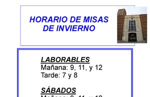 Misas: horario de invierno