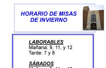 Misas: horario de invierno
