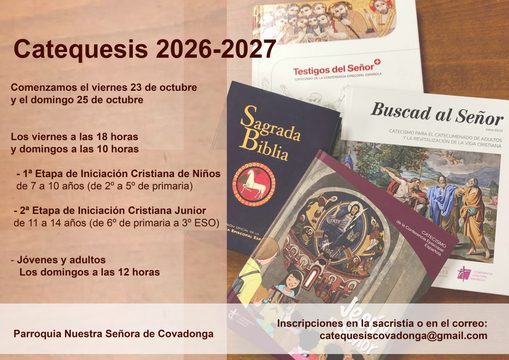Catequesis 2026-2027 en la parroquia Ntra. Sra. de Covadonga